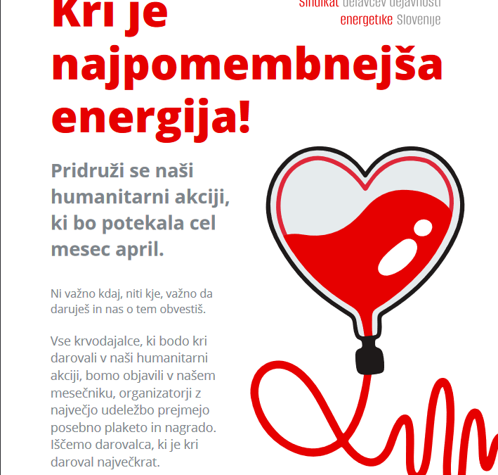 Mesec krvodajalstva SDE – April 2024